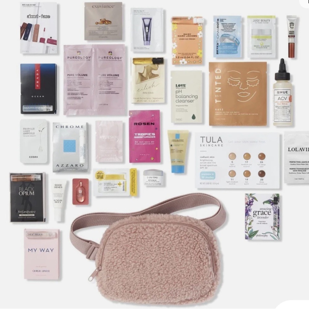 Ulta Mauve Beauty Bag with 26 Samples